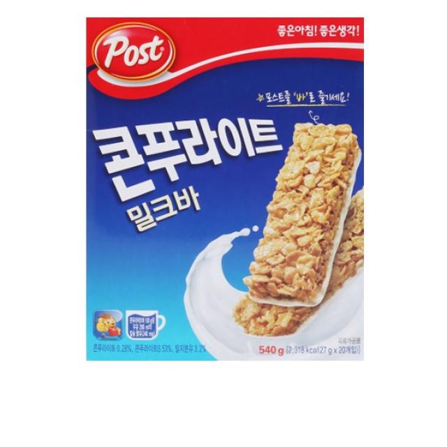 콘푸라이트 밀크바 27g 20입(총540g) 식사대용 시리얼바 시리얼, 20입