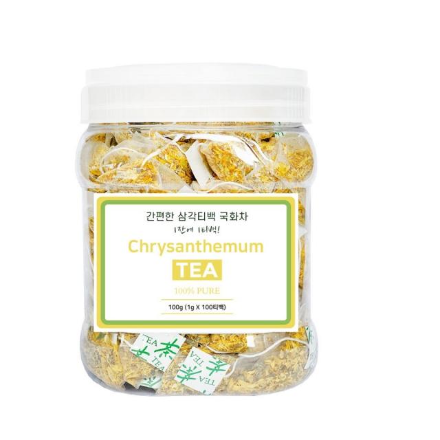 좋은아침 프리미엄 국산 국화차 티백 100개입 국내산 삼각티백 국화 100%, 1개