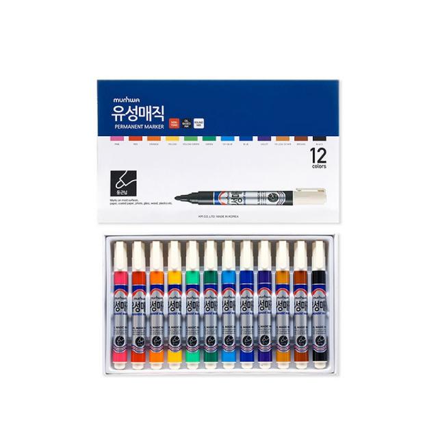 문화연필 문화 유성매직 12색 세트, 단일 상품, 1개