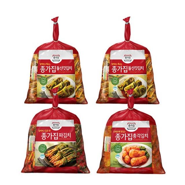 종가집 갓김치 2kg + 파김치 1kg + 총각김치 1kg 총 4kg, 없음