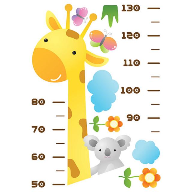 데코사랑 포인트 스티커, (PS-60038) 기린 키재기 /2장1세트 /투명원단, 1개