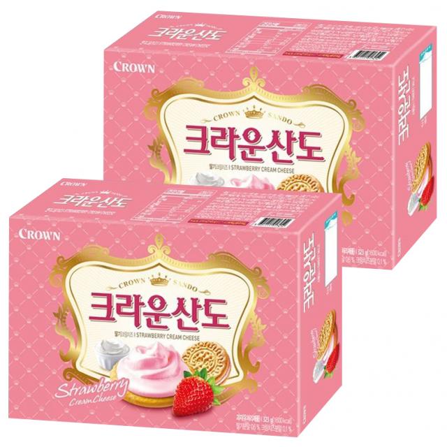 크라운 산도 딸기 크림치즈, 323g, 2개입