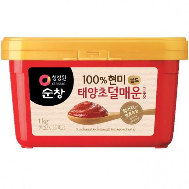 청정원순창 100% 현미 골드 태양초 덜매운 고추장, 1kg, 1개