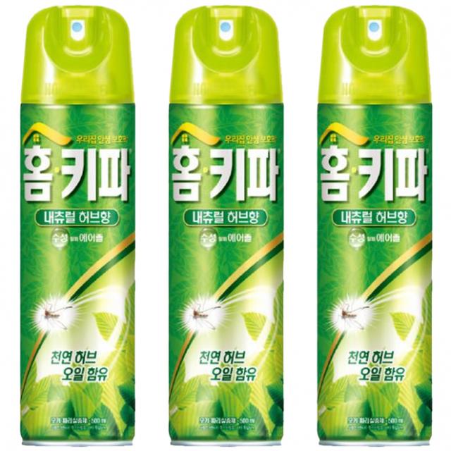 홈키파 에어졸 내츄럴 허브향 500ml 3개