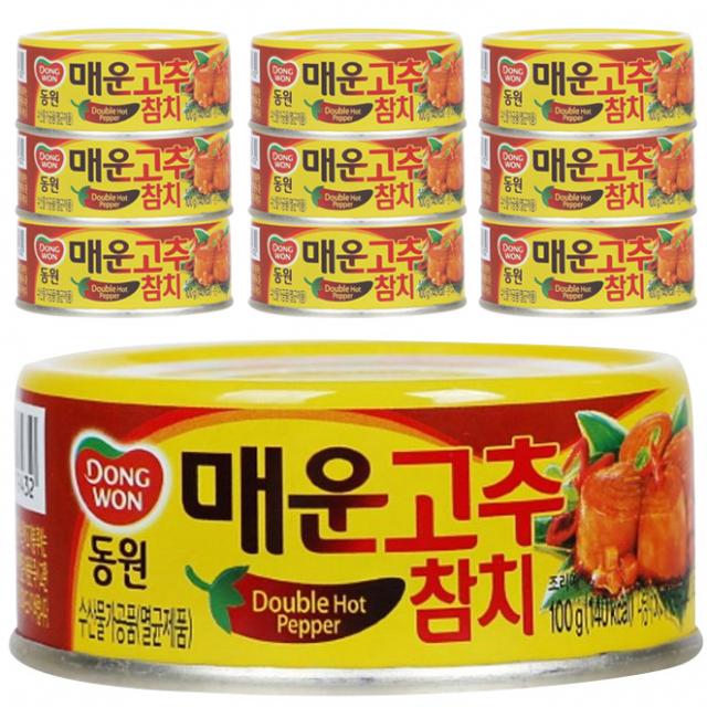 매운고추참치, 100g, 10개