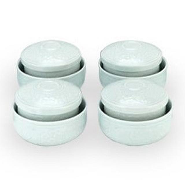 광주요 백자 음양각 목단문 단반세트, 12p (밥그릇 뚜껑 4p, 밥그릇 몸체 4p, 국그릇 4p)