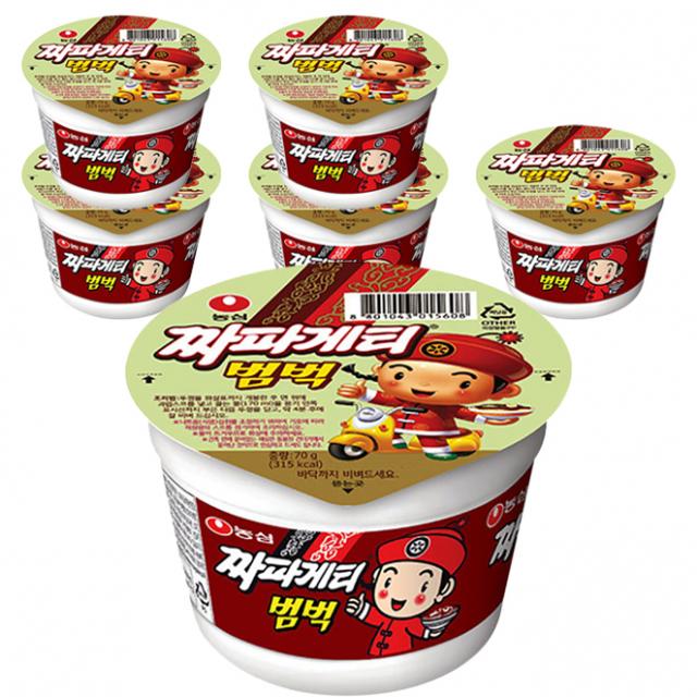 농심 짜파게티 범벅 미니 컵라면 70g 6개