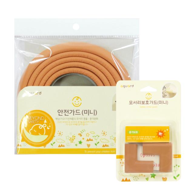 [아가드] 모서리보호대 일반형 2m 1p + 이음새없는 코너보호대 일반형 2p, 우드, 1세트