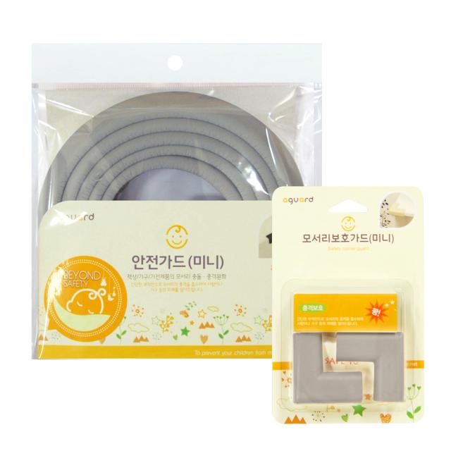 [아가드] 모서리보호대 일반형 2m 1p + 이음새없는 코너보호대 일반형 2p, 그레이, 1세트