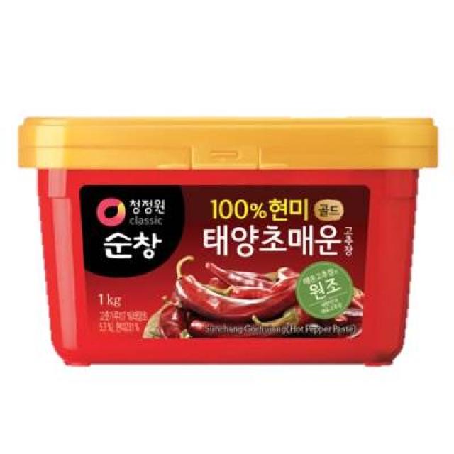 청정원순창 100% 현미 골드 태양초 매운 고추장 1kg 1개