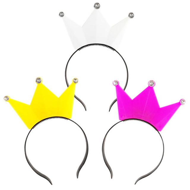 파티팡 LED 라이트 왕관머리띠 3p, 랜덤 발송, 1세트