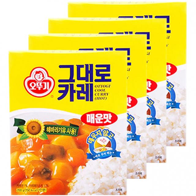 오뚜기 그대로카레 매운맛 200g 4개입