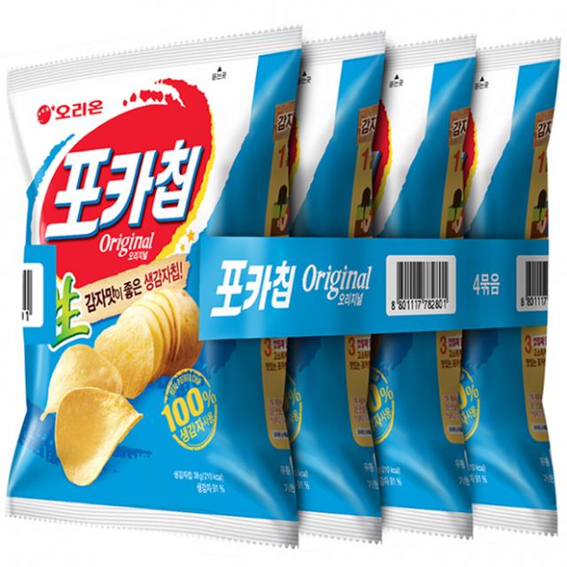 오리온 포카칩 오리지널, 38g, 4개입