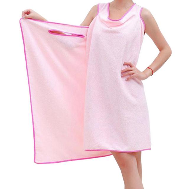 아리코 여성용 극세사 간편 목욕가운, 핑크, 1개