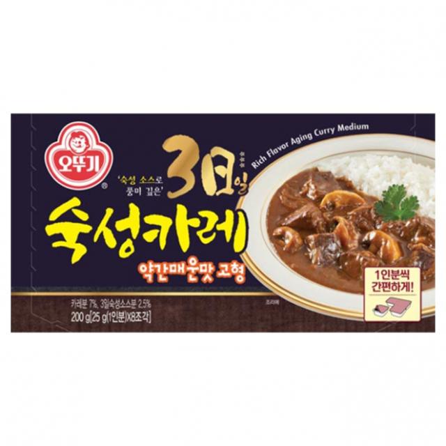 오뚜기 3일 숙성카레 약간 매운맛 고형, 200g, 1개