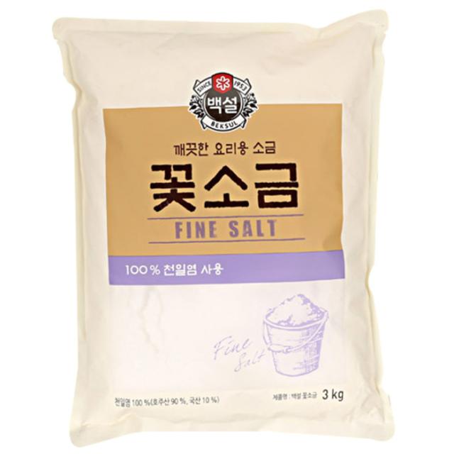 CJ제일제당 백설 꽃소금, 3kg, 1개