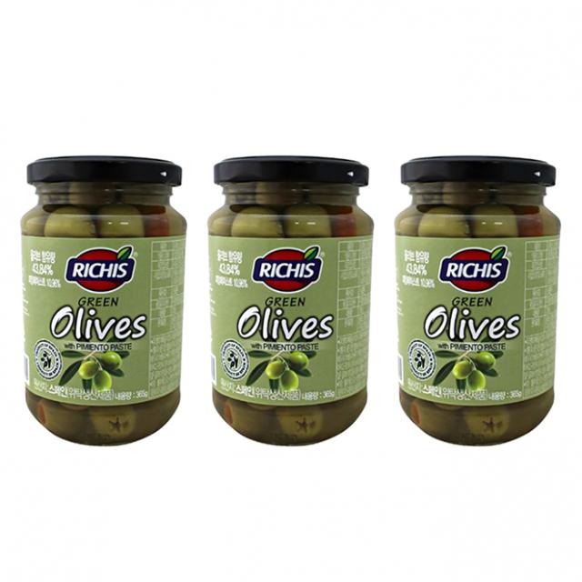리치스 그린올리브, 365g, 3개