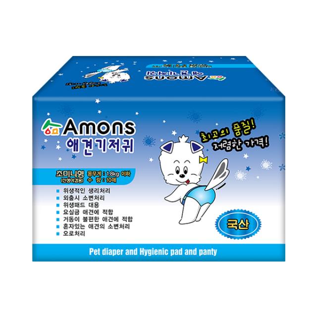 아몬스 암컷용 애견 기저귀 10매입, 초미니형, 1개