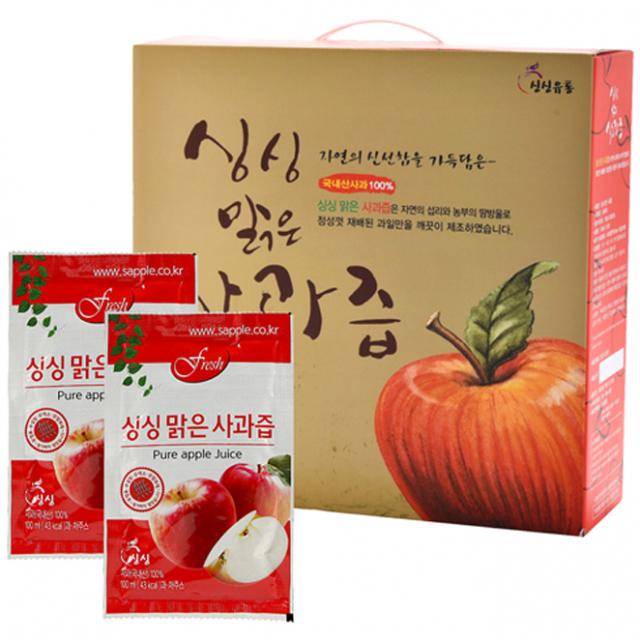 싱싱 맑은 사과즙 100ml 50개입