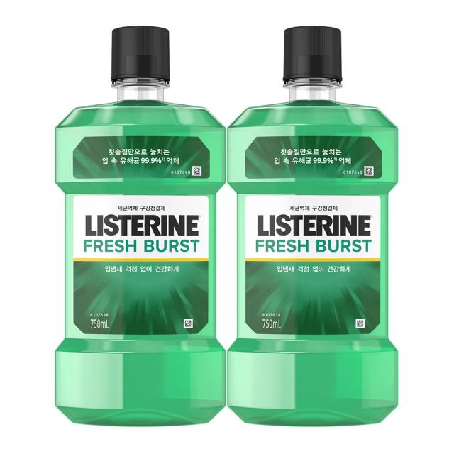 리스테린 후레쉬 버스트 구강청결제, 750ml, 2개