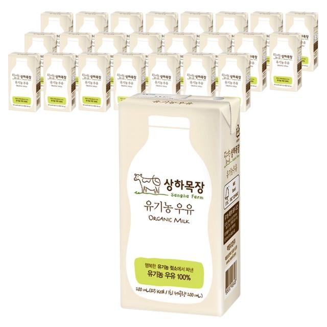 상하목장 유기농 우유 200ml 24개