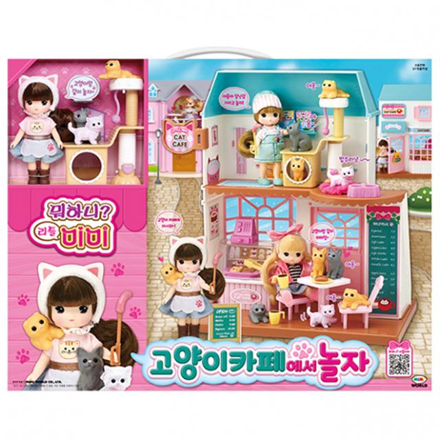 미미월드 뭐하니 리틀미미 고양이 카페에서 놀자 인형집, 혼합 색상