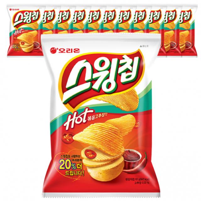 오리온 스윙칩 볶음고추장맛 60g 12개입