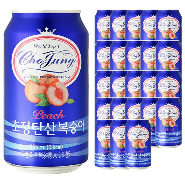 초정탄산수 탄산음료 복숭아, 355ml, 24개