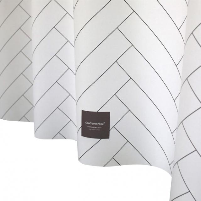 원세븐나인 모던부티크 헤링본 패브릭 샤워커튼 1800mm x 1880mm, 1개