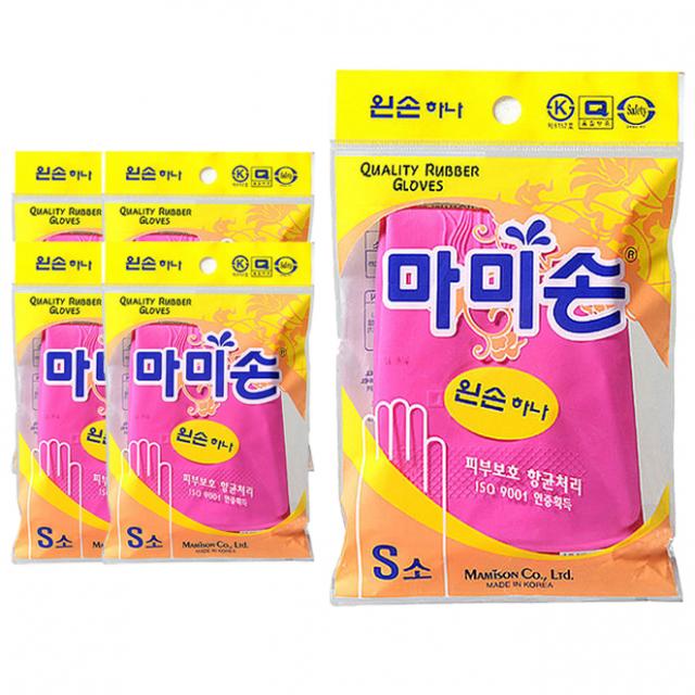 [㈜마미손] 마미손 고무장갑 왼손만하나, 5개