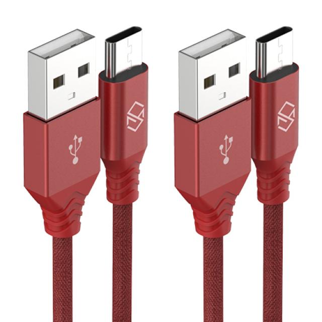 신지모루 더치패브릭 Usb C타입 고속충전 케이블 1m 레드 2개입