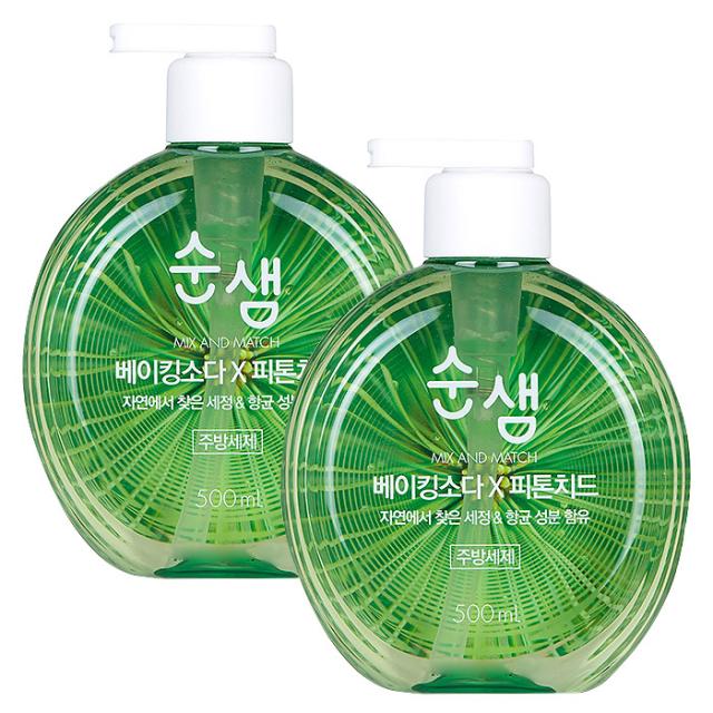 순샘 베이킹소다 피톤치드 주방세제, 500ml, 2개