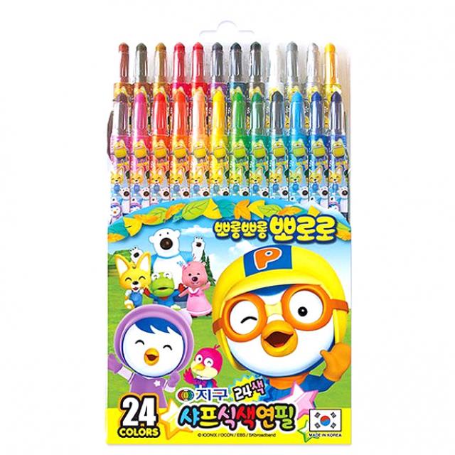지구화학 뽀롱뽀롱뽀로로 지구 샤프식 색연필 24색