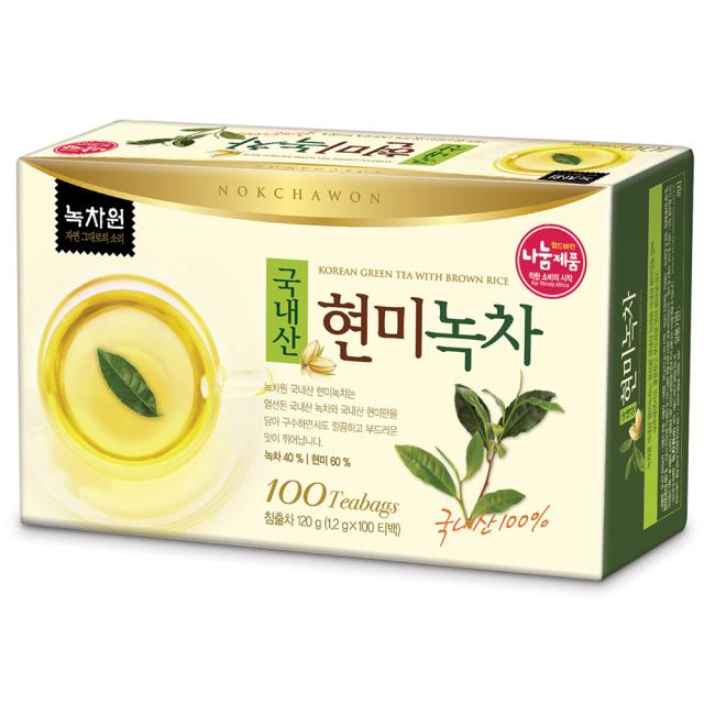 녹차원 국내산 현미녹차, 1.2g, 100개