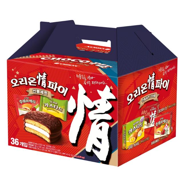 오리온 인기파이 3종 선물세트 초코파이 468g + 후레쉬베리 336g + 카스타드 276g 1세트