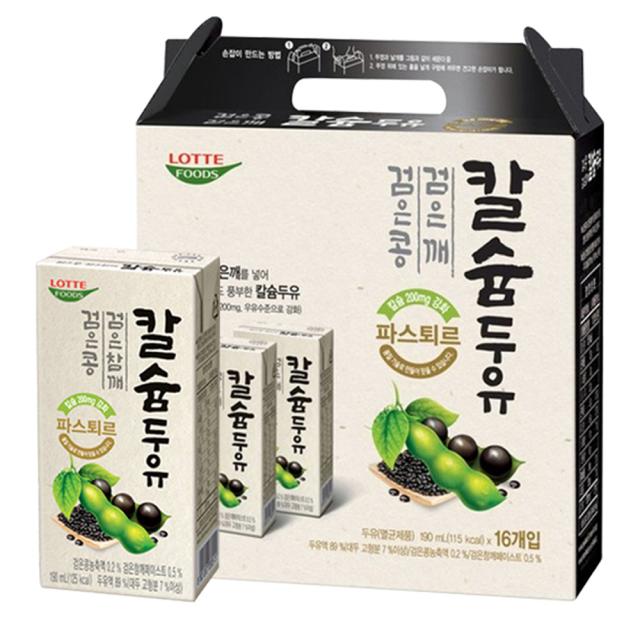 파스퇴르 검은콩 검은참깨 칼슘두유, 190ml, 16개