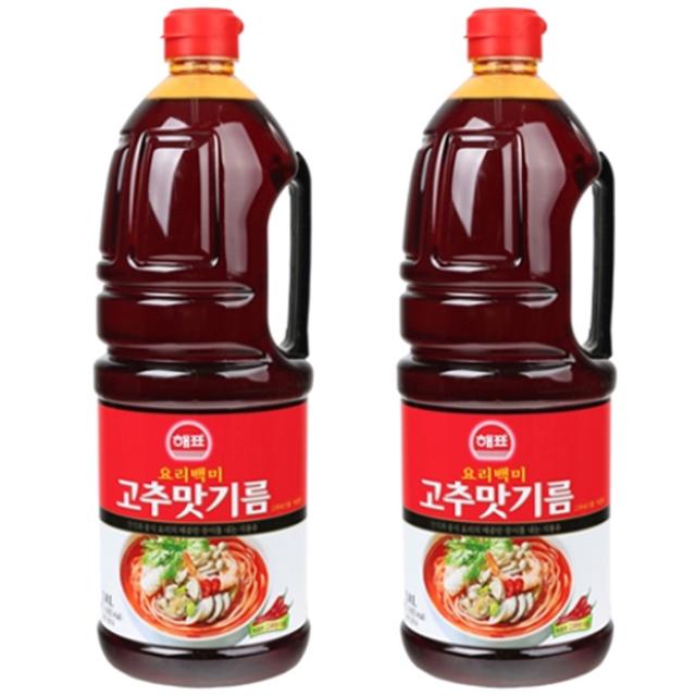 해표 요리백미 고추맛기름, 1.8L, 2개