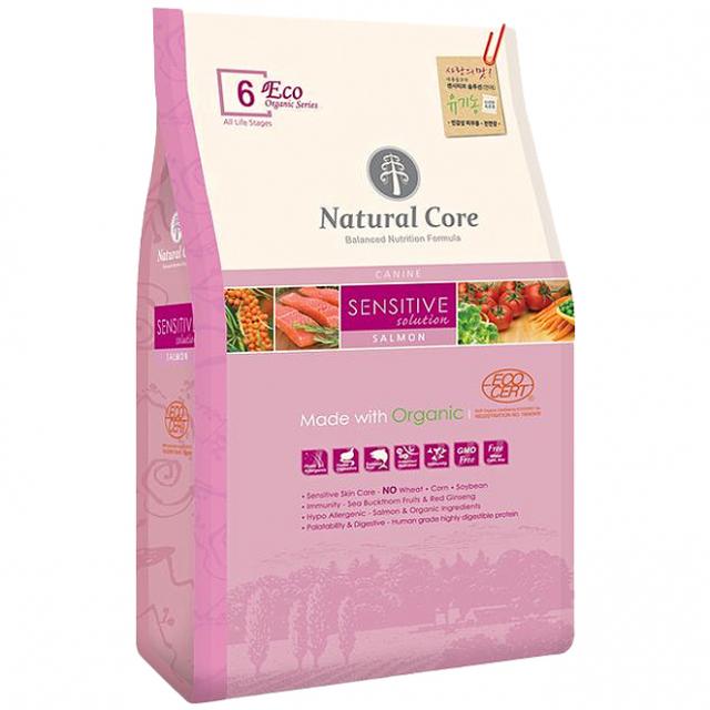 네츄럴코어 전연령 생선 에코6 센시티브 솔루션 애견사료 2kg 1개