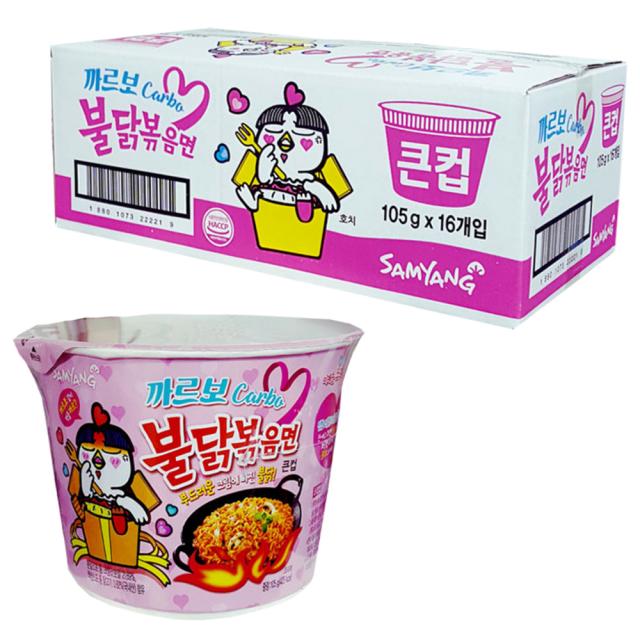 삼양 큰컵 까르보 불닭볶음면 105g 16개입