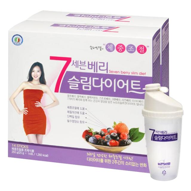 한미양행 세븐베리 슬림 다이어트 쉐이크 + 전용쉐이커 세트 2종 1세트