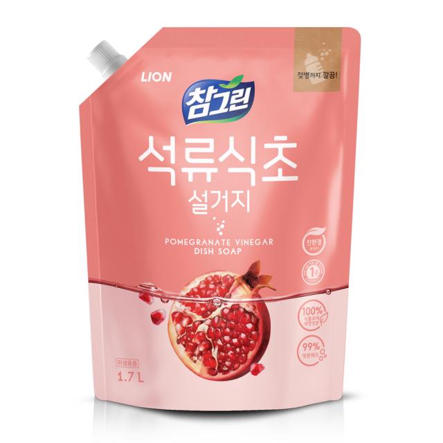 참그린 석류식초 설거지 주방세제 리필, 1.7L, 1개