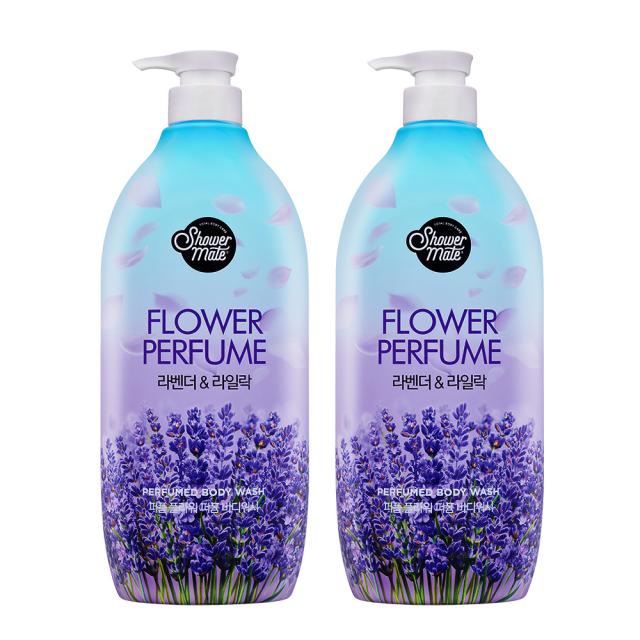 샤워메이트 플라워퍼퓸 바디워시 라벤더&라일락 900ml 2개