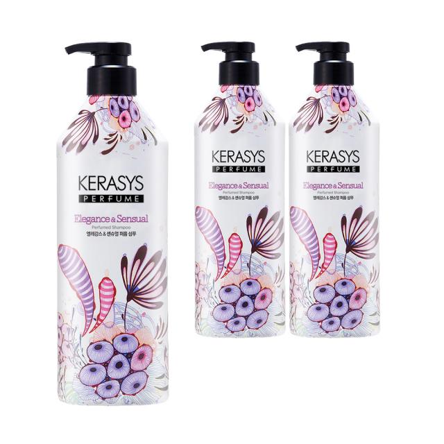 케라시스 엘레강스 앤 센슈얼 퍼퓸 샴푸, 605ml, 3개