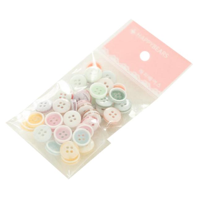 해피베어스 에코테 파스텔 단추 10 Mm 혼합 색상 1팩