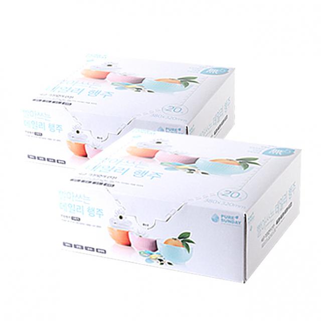 퓨어선데이 빨아쓰는 데일리 행주 400 x 300 mm, 20매, 2개입