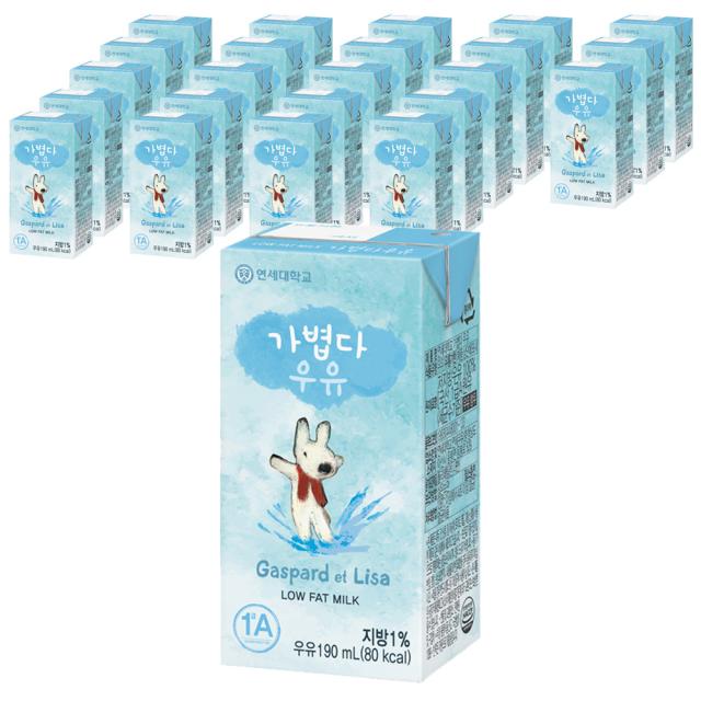 연세우유 가볍다 우유 190ml 24팩