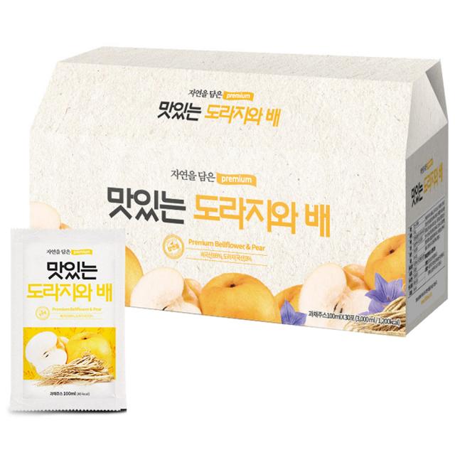 황토농원 맛있는 도라지와 배즙 100ml 30개입