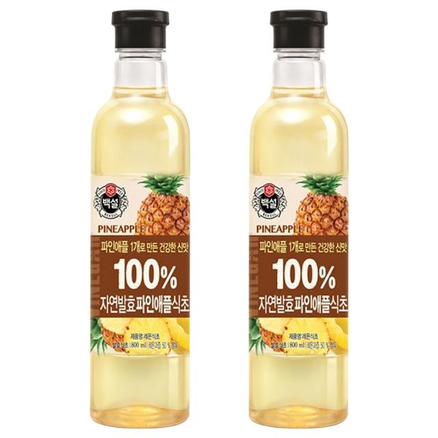 백설 100% 자연발효 파인애플 식초, 800ml, 2개