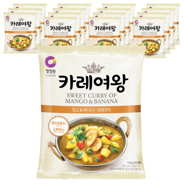 청정원 카레여왕 망고 & 바나나, 108g, 16개입