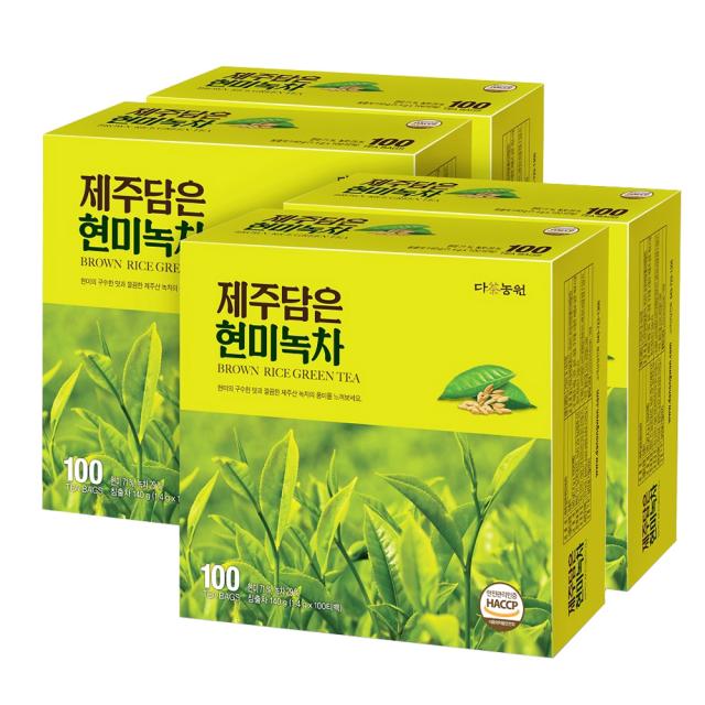 다농원 제주담은 현미녹차 4세트, 1.4g, 100개입